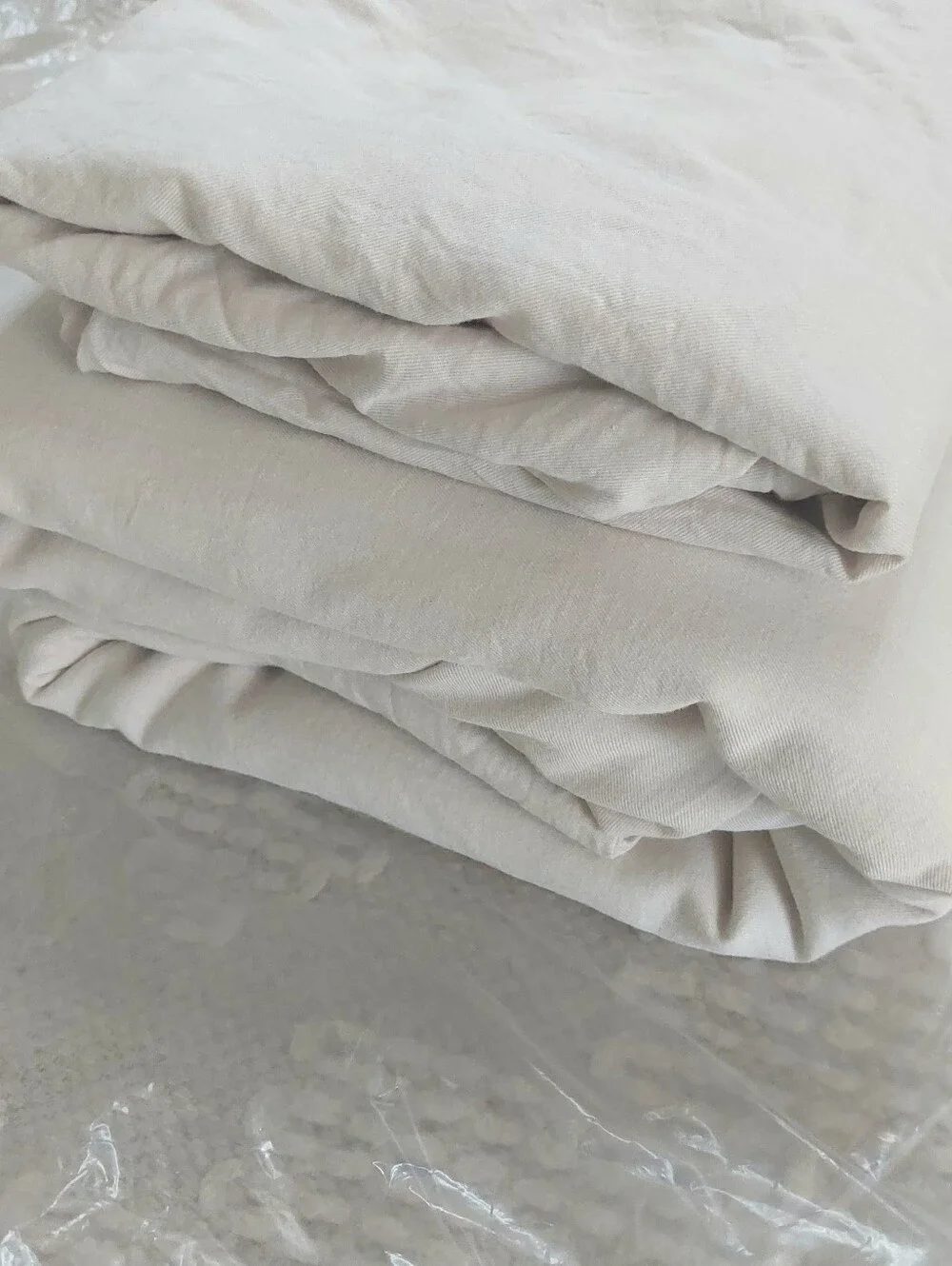 Quince Cotton & Cashmere Duvet Cover Natural Set! Full/ Queen (832)